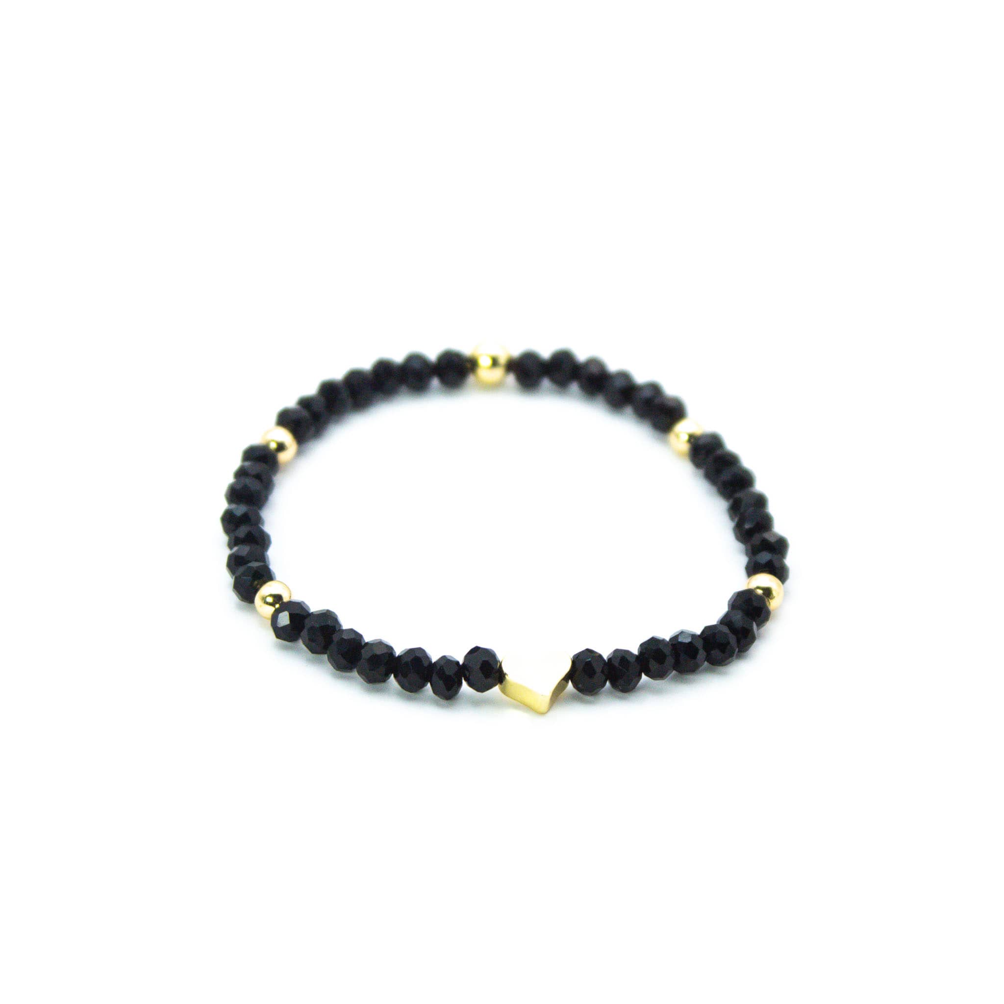 Pulsera Corazón Ébano Cristales